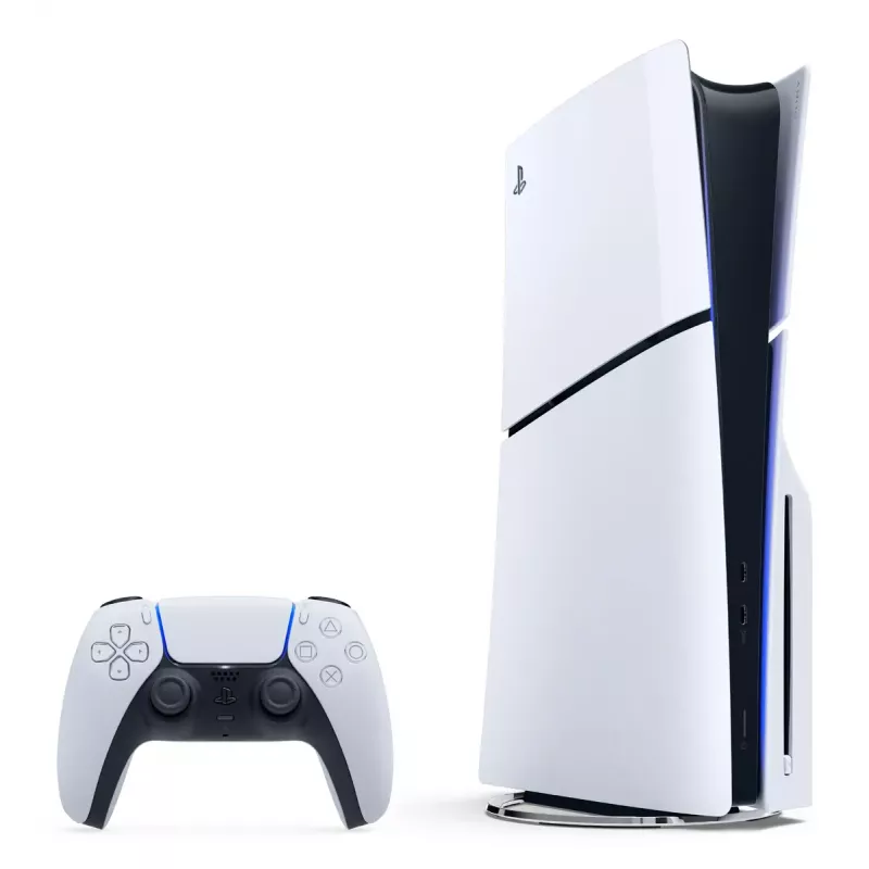 Spēļu konsole Sony PlayStation 5 Slim — 1 TB SSD, AMD Ryzen Zen 2 8-kodolu 3,5 GHz, AMD RDNA 2 10.3 TFLOPS, 8K HDR, VR-ready, Bluetooth 5.1, Wi‑Fi, Gigabit Ethernet