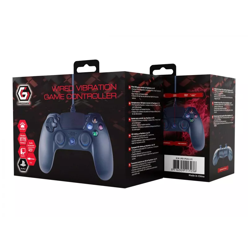 Spēļu kontrolieris Gembird JPD-PS4U-01 Melns USB