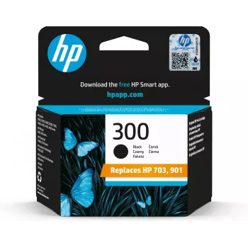 HP 300 oriģināla melnā tintes kasetne, standarta ietilpība, 4 ml, 200 lapas, Vivera tinte