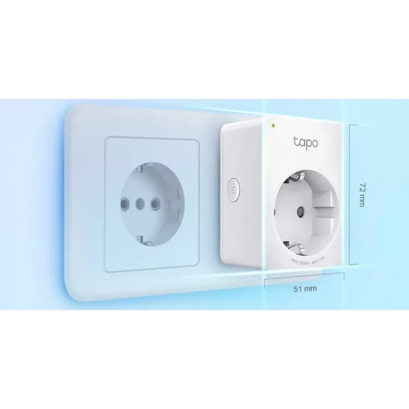 Tapo P100 V2 viedais kontaktdakšas modulis - mini - bezvadu - 802.11b/g/n, Bluetooth 4.2 - 2