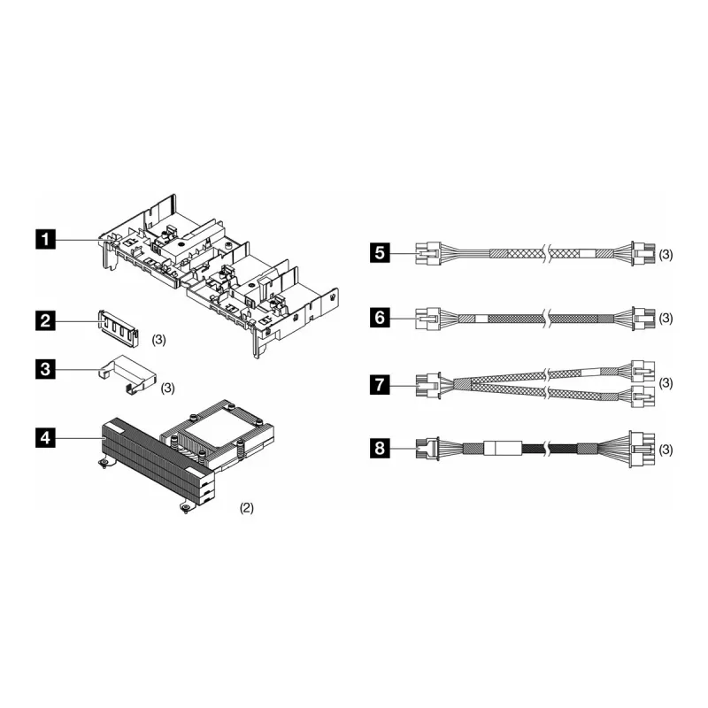 LENOVO ISG ThinkSystem SR665 V3 GPU pilna garuma termo komplekts