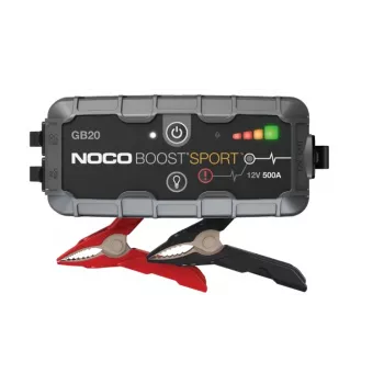 Pārlēkšanas starteris NOCO GB20 500A litija-jonu, 24Wh, IP65, 1x USB 5V/2.1A, iebūvēts lukturītis, benzīnam līdz 4L