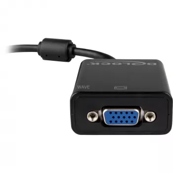 DeLOCK 61848 video kabeļa adapteris 0,125 m VGA (D-Sub) uz DisplayPort, melns
