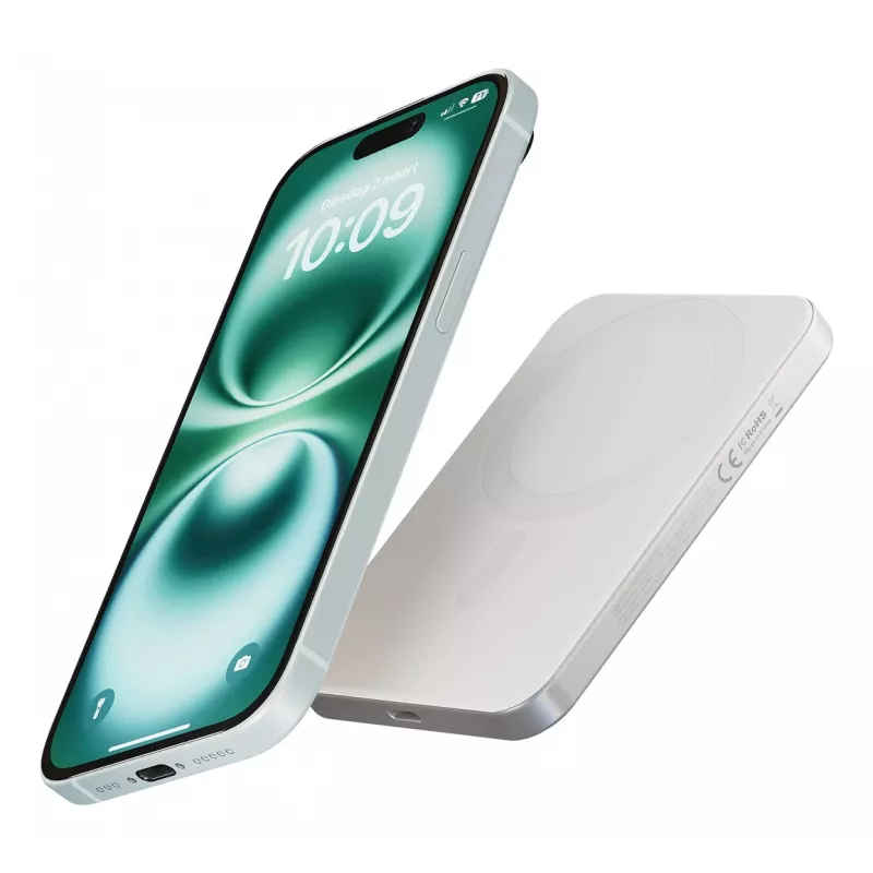 ZENS Pro 1 Slim 5000 mAh Bezvadu lādētājs Balts