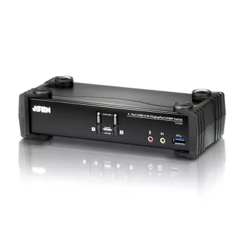ATEN 2-Port USB 3.1 Gen 1 4K DisplayPort 1.2 KVMP™ Slēdzis ar audio (KVM kabeļi iekļauti)