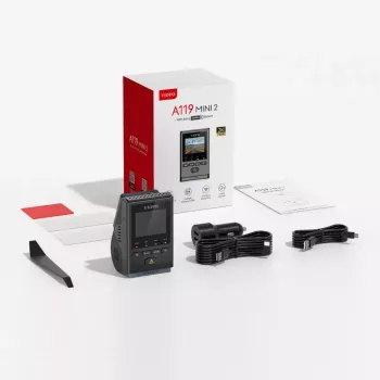 Auto reģistrators VIOFO A119 MINI 2-G GPS – 1 kanāls Quad HD 2560×1440, Sony STARVIS 2 IMX675, 60 kadri/s, 140° F1.6, GPS, Wi-Fi, Divjoslu, Autostāvvietas režīms