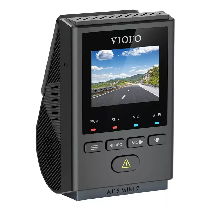 Auto reģistrators VIOFO A119 MINI 2-G GPS – 1 kanāls Quad HD 2560×1440, Sony STARVIS 2 IMX675, 60 kadri/s, 140° F1.6, GPS, Wi-Fi, Divjoslu, Autostāvvietas režīms