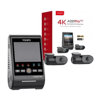 Auto reģistrators VIOFO A229 PRO 3CH 4K + 2K + 1080P WiFi GPS