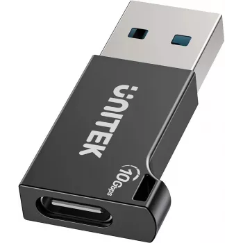 Unitek USB-C uz USB-A adapteris A1049ABK01 — melns, USB-C (mātīte) uz USB-A (tēviņš) kompakts adapteris