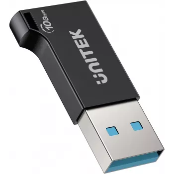 Unitek USB-C uz USB-A adapteris A1049ABK01 — melns, USB-C (mātīte) uz USB-A (tēviņš) kompakts adapteris