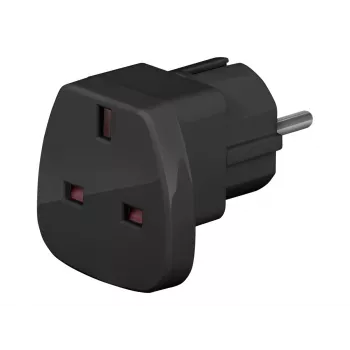Wentronic Goobay Ceļojumu Adapteris, Melns - UK Kontaktdakša > F Tipa (F Tips, CEE 7/7) (94271)
