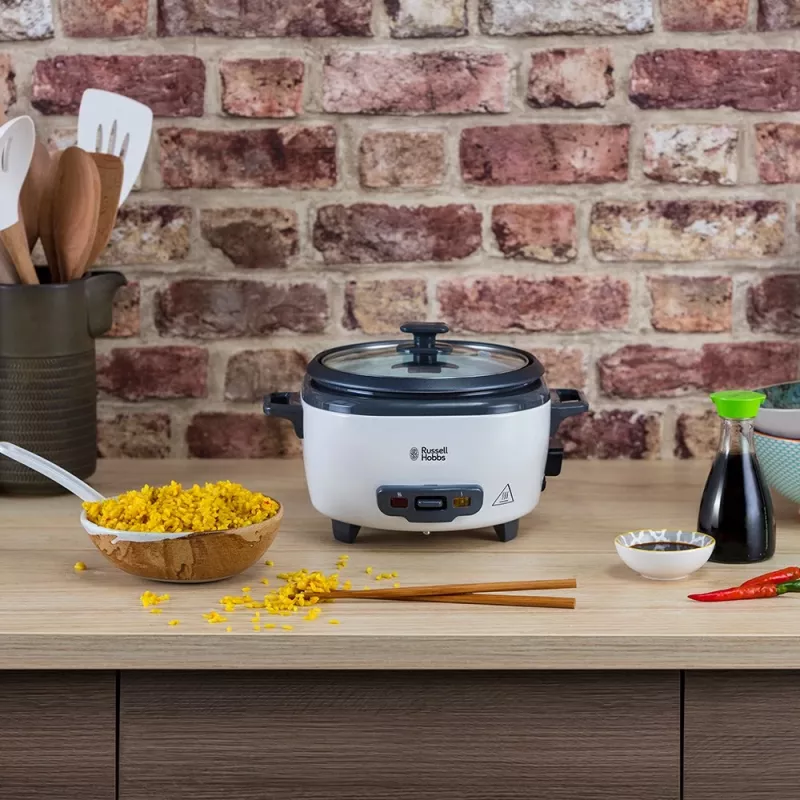 Russell Hobbs 27020-56 rīsu vārītājs Mini, 0,4 L, melns/balts