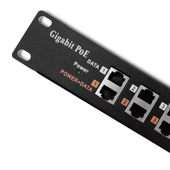 Patch panel QOLTEC 54478 12 porti PoE Melns