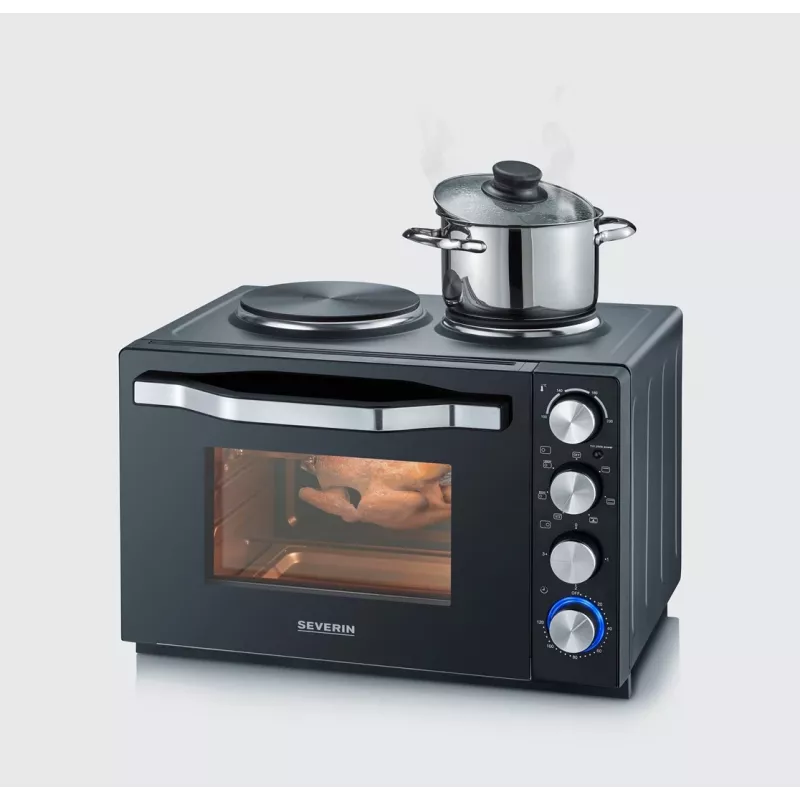 Severin TO 2073 XXL cepeškrāsns 60 L 2200 W Melns Grils