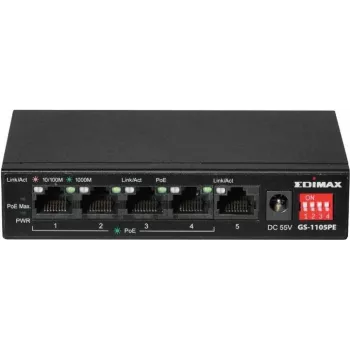 Tīkla slēdzis EDIMAX GS-1105PE 5-portu PoE nekonfigurējams slēdzis