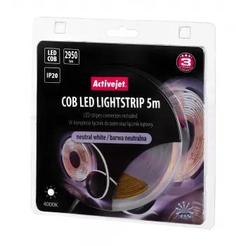 Activejet AJE-COB 5m neitrāla lente gaisma Universāla lentes gaisma Iekštelpām
