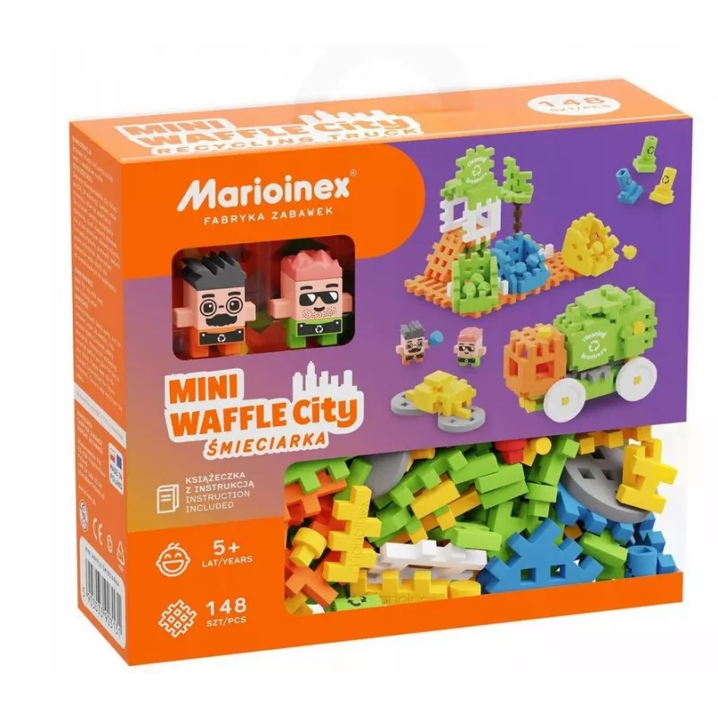 Marioinex Mini Waffle City atkritumu mašīnas būvkluči, 148 gab. (903131)
