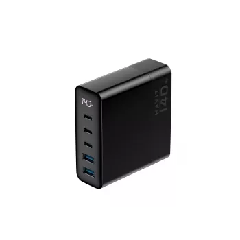 HAVIT Travel Charger UCLE004 EU 140W Piecu Portu GaN Melns