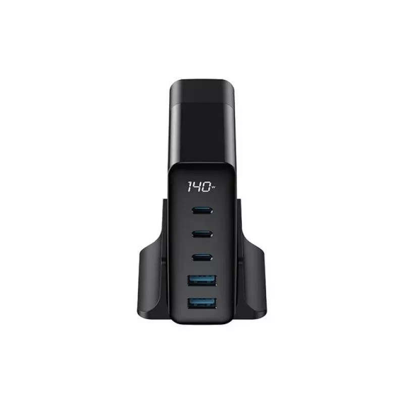 HAVIT Travel Charger UCLE004 EU 140W Piecu Portu GaN Melns