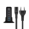 HAVIT Travel Charger UCLE004 EU 140W Piecu Portu GaN Melns