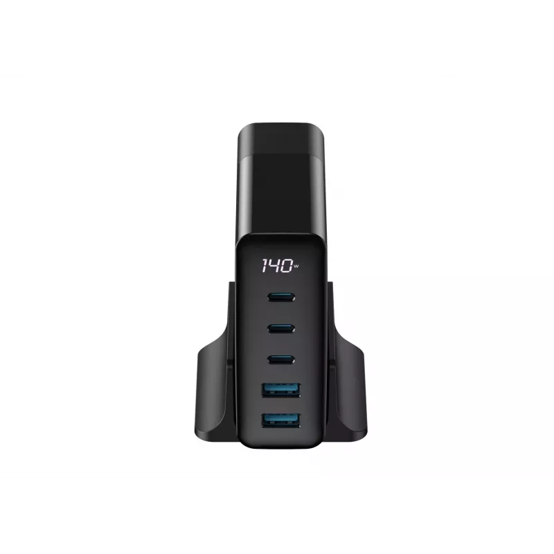 HAVIT Travel Charger UCLE004 EU 140W Piecu Portu GaN Melns