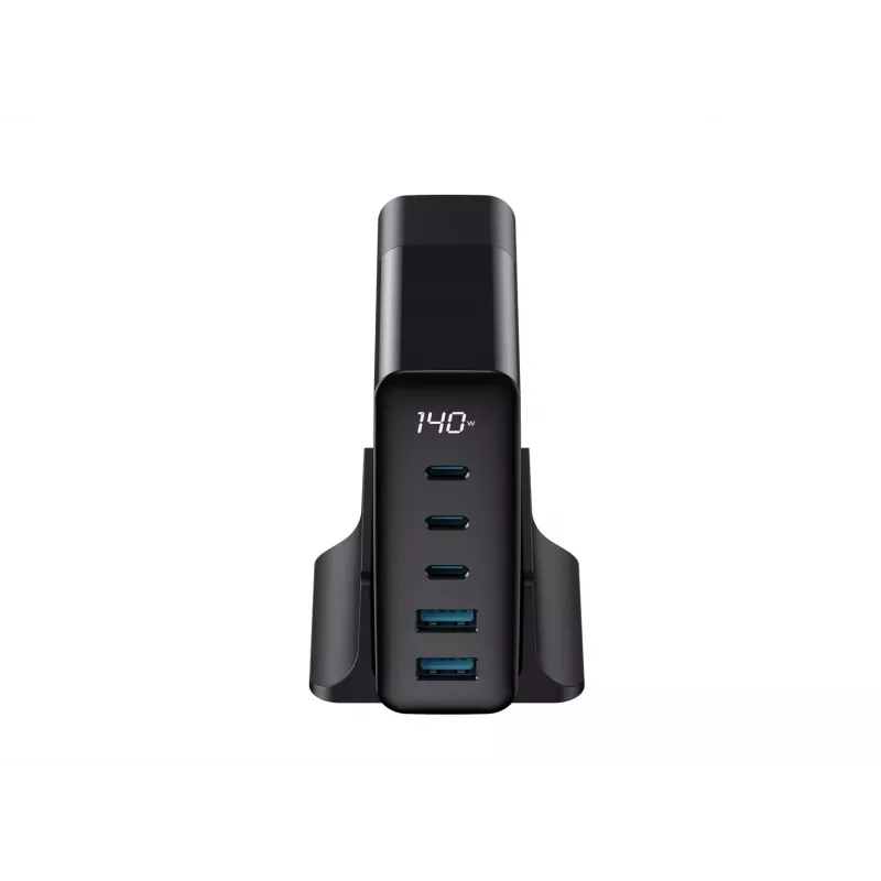 HAVIT Travel Charger UCLE004 EU 140W Piecu Portu GaN Melns