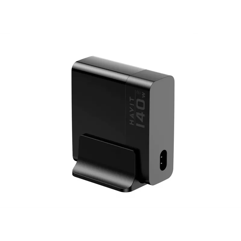 HAVIT Travel Charger UCLE004 EU 140W Piecu Portu GaN Melns