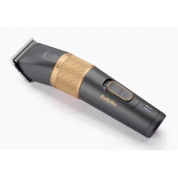 Matu griezējs BaByliss E987E Gold Granite — uzlādējams Li-Ion, 8 garuma soļi, 0.6–28 mm, ūdensizturīgs