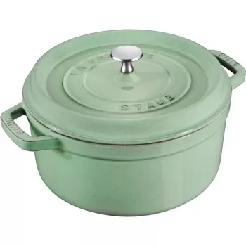 Staub apaļš čuguna katls 5,2 L, piparmētru krāsa - La Cocotte 26 cm