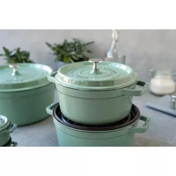 Staub apaļš čuguna katls 5,2 L, piparmētru krāsa - La Cocotte 26 cm
