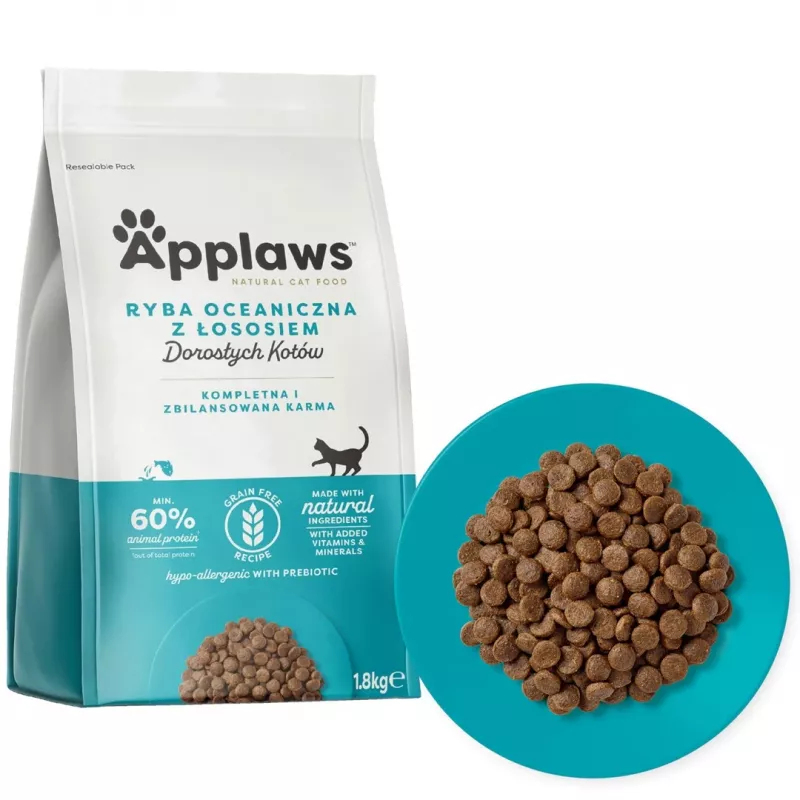 APPLAWS Adult Ocean fish with salmon - sausā barība kaķiem - 1,8kg