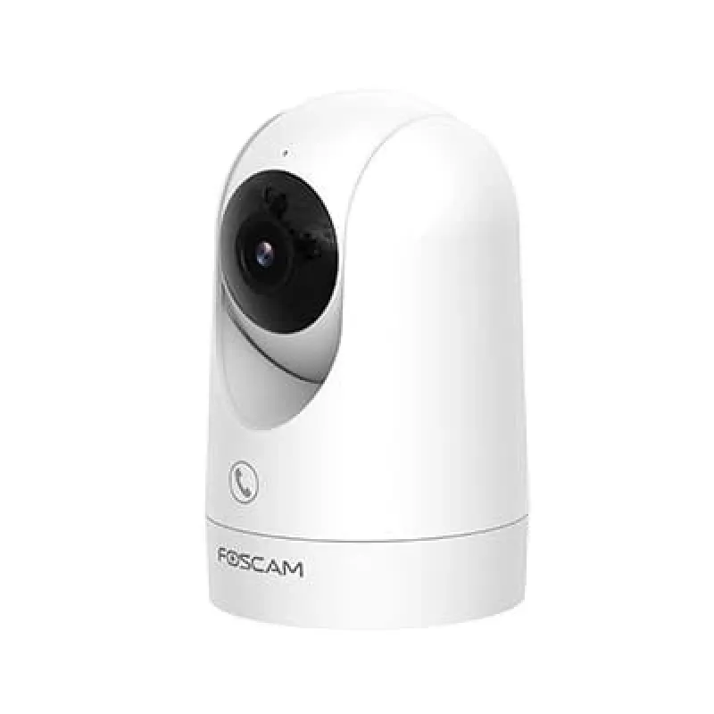 IP drošības kamera Foscam R8M balta — 8 MP 4K (3840×2160), 2.8 mm stikla objektīvs, 350° horizontāli / 150° vertikāli, 2.4G/5G Wi‑Fi, microSD līdz 256GB
