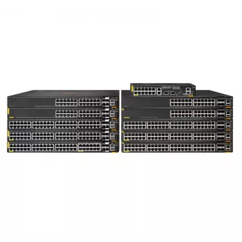 HPE Aruba 6200F 12G Class4 PoE 2G/2SFP+ 139W Slēdzis - L3 pārvaldāms - 12 x 10/100/1000 (PoE+) + 2 x 100/1000 (augšupsaite) + 2 x 1 Gigabit / 10 Gigabit SFP+ - uzstādāms statīvā