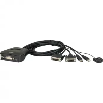 Aten 2-Port USB DVI KVM slēdzis ar tālvadības pogu
