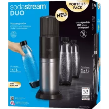 Gāzētājs SODASTREAM DUO Melns ar nerūsējošā tērauda akcentiem