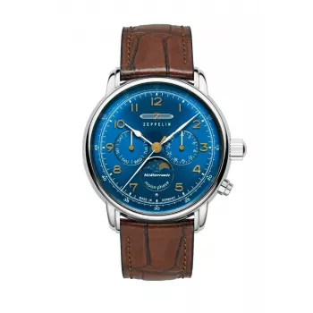 Pulkstenis Zeppelin Mediterranee 96363 42mm Melns