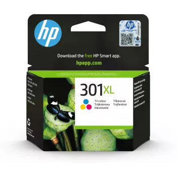 HP 301XL oriģinālā tintes kasetne (ciāna, fuksīna, dzeltena) - augstas ietilpības