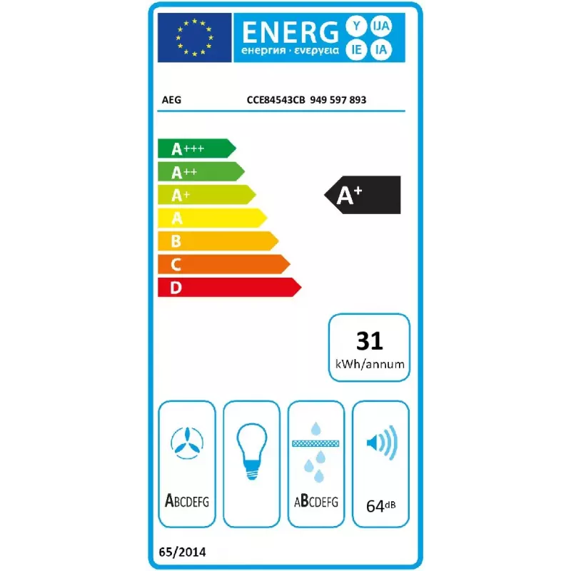 Indukcijas plīts virsma AEG CCE84543CB, 4 gatavošanas zonas, skārienjutīga vadība