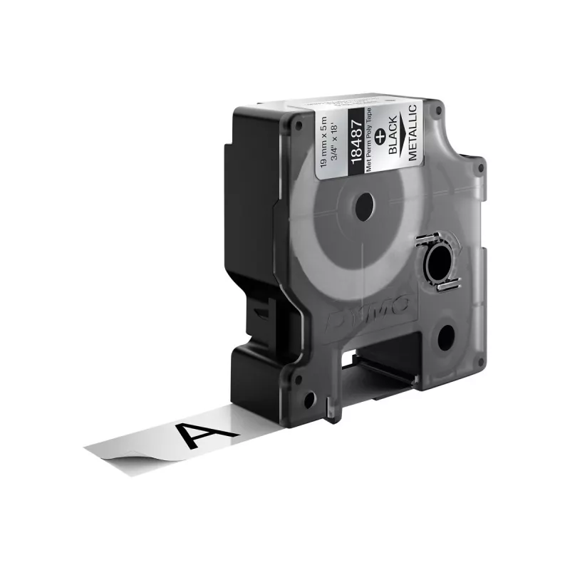 DYMO 19mm RHINO Pastāvīgais Poliesters - Melns uz Pelēku - Poliesters - D1 - Beļģija - Kaste (S0718200)