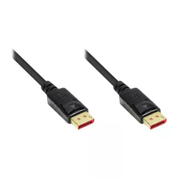 Savienojuma kabelis DisplayPort 1.4, 8K / UHD-2 @60Hz, apzeltīti kontakti, CU, melns, 5m, Good Connections® (4814-050S)