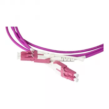 Optiskais lēciena kabelis LWL Duplex OM4 (Multimode, 50/125) LC/LC, UNIBOOT, LSZH, maināma polaritāte, atbloķēšanas cilpiņa, 10m, Good Connections® (LW-U810LC4)