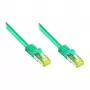 RJ45 savienojuma kabelis ar Cat.7 neapstrādātu kabeli un fiksatora aizsardzību (RNS®), S/FTP, PiMF, bezhalogēna, 600MHz, OFC, Zaļš, 40m, Good Connections® (8070R-400G)