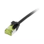 Savienojuma kabelis RJ45, CAT6A 500MHz, 0,25m, melns, U/FTP, plāns apaļš d=3,8mm, TPE/LSZH (Superflex), AWG32, ar Cat.7 izejas kabeli, Synergy 21 (S217311V3)