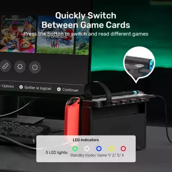 Docking stacija UNITEK G1002D Nintendo Switch vadu melna
