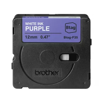 Lentīšu lente Brother BTAG-F35 Balts uz violeta 1,2 cm 4 m
