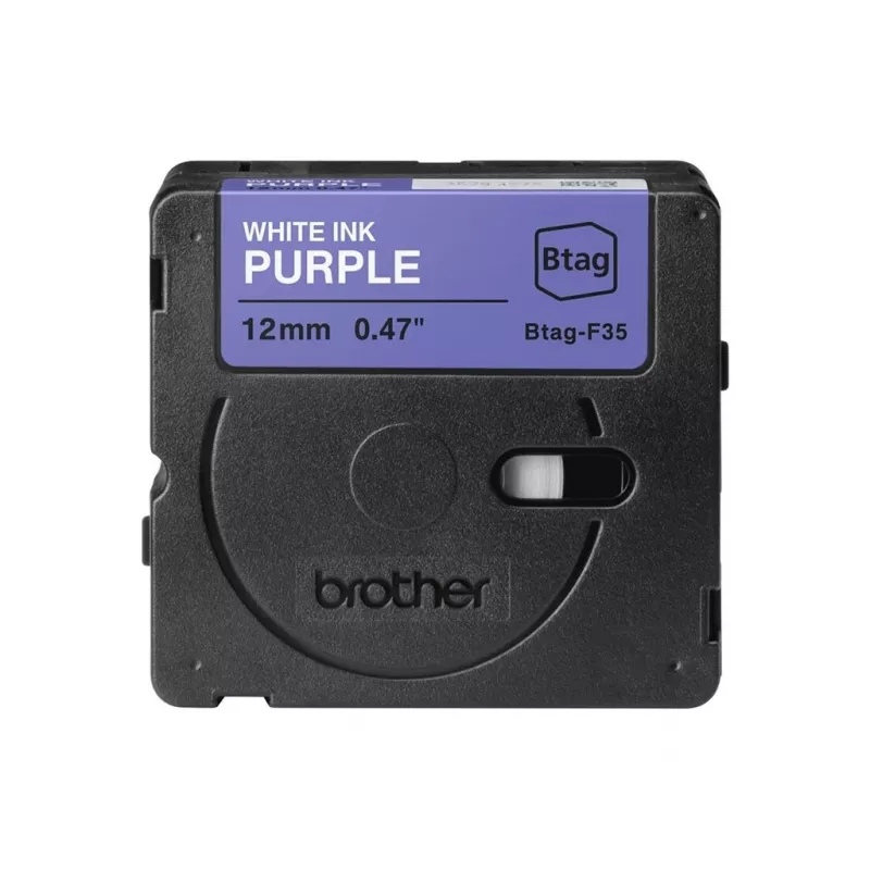 Lentīšu lente Brother BTAG-F35 Balts uz violeta 1,2 cm 4 m