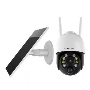 IP drošības kamera Foscam B4 Dome 4 MP (2560×1440), Wi‑Fi 2,4 GHz, IP65, Saules + Akumulators 5000 mAh, 355° pagriešana, 90° sasvēršana