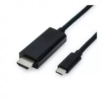 VALUE HDMI–USB-C kabelis, 2 m, vīriešu–vīriešu, taisns