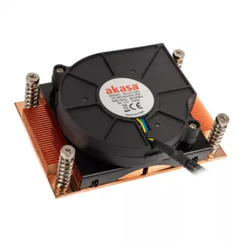 CPU dzesētājs Akasa AK-CC1109BP01 ar 77 mm ventilatoru, dubultā lodīšu gultnis, Socket AM4, melns/varš