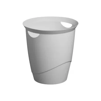 Durable 776010 Apaļš plastmasas atkritumu konteiners, pelēks, 16 L